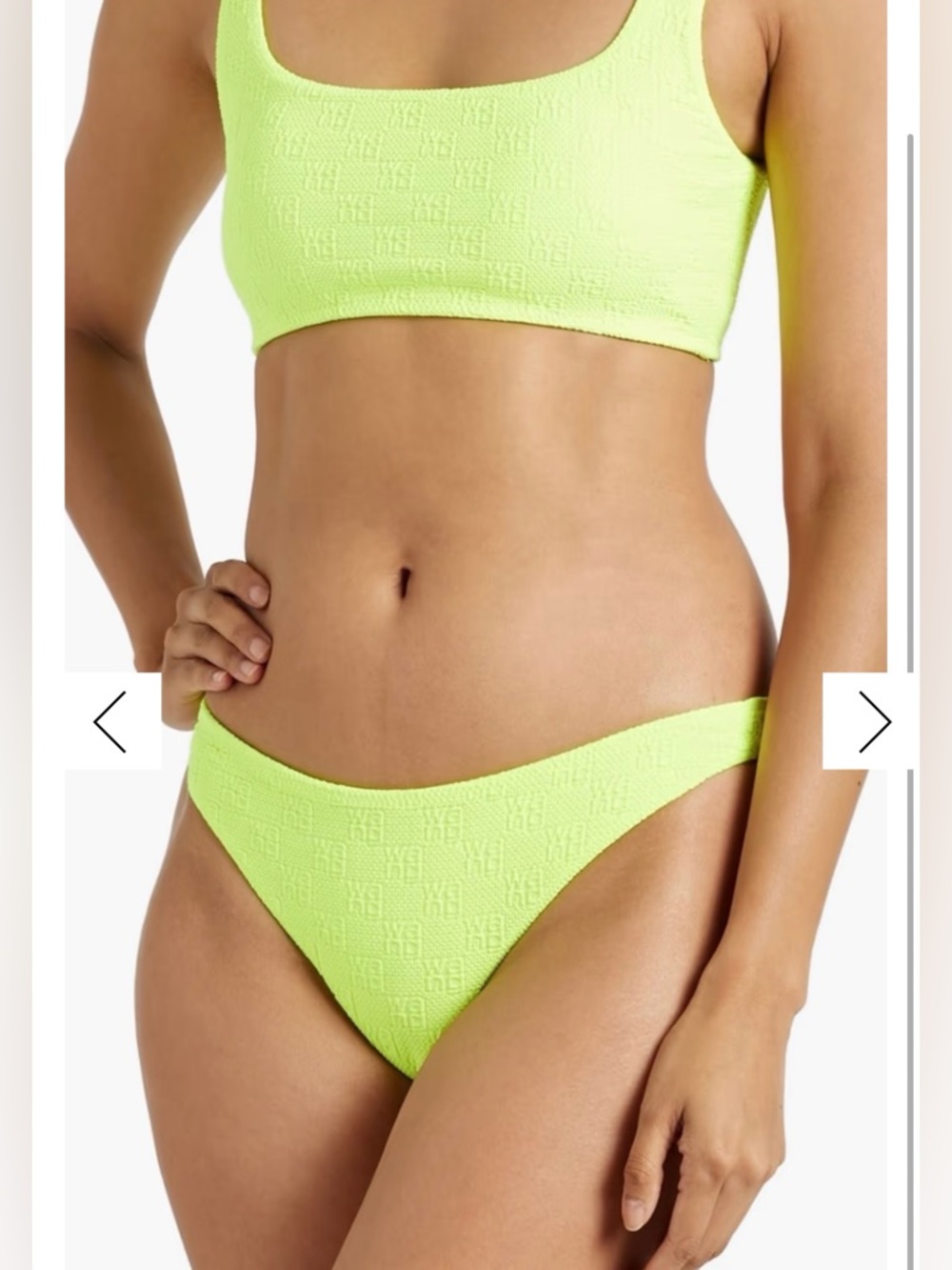 ALEXANDER WANG.T Neon stretch-jacquard mid-rise bikini briefs